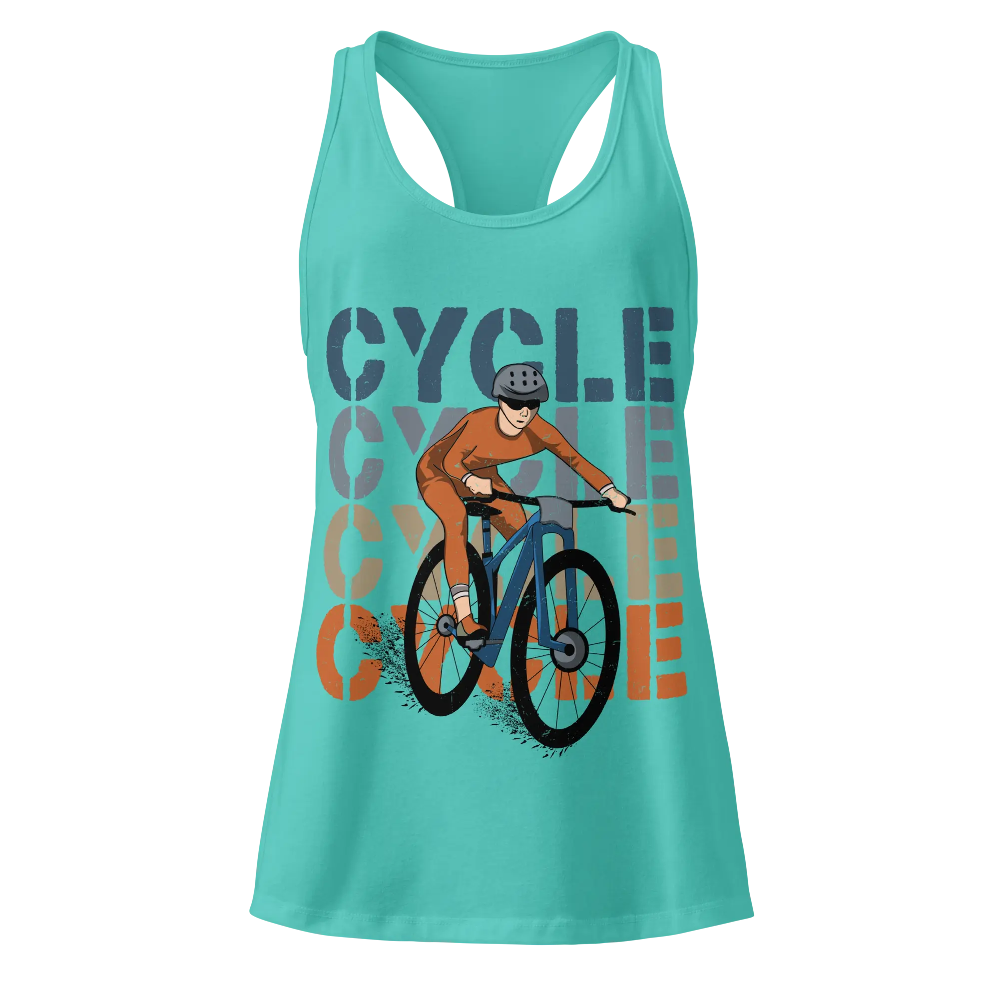 Cycle Retro Block Women’s Racerback Tank Top | Vintage Cycling Graphic - Cyclist Hive