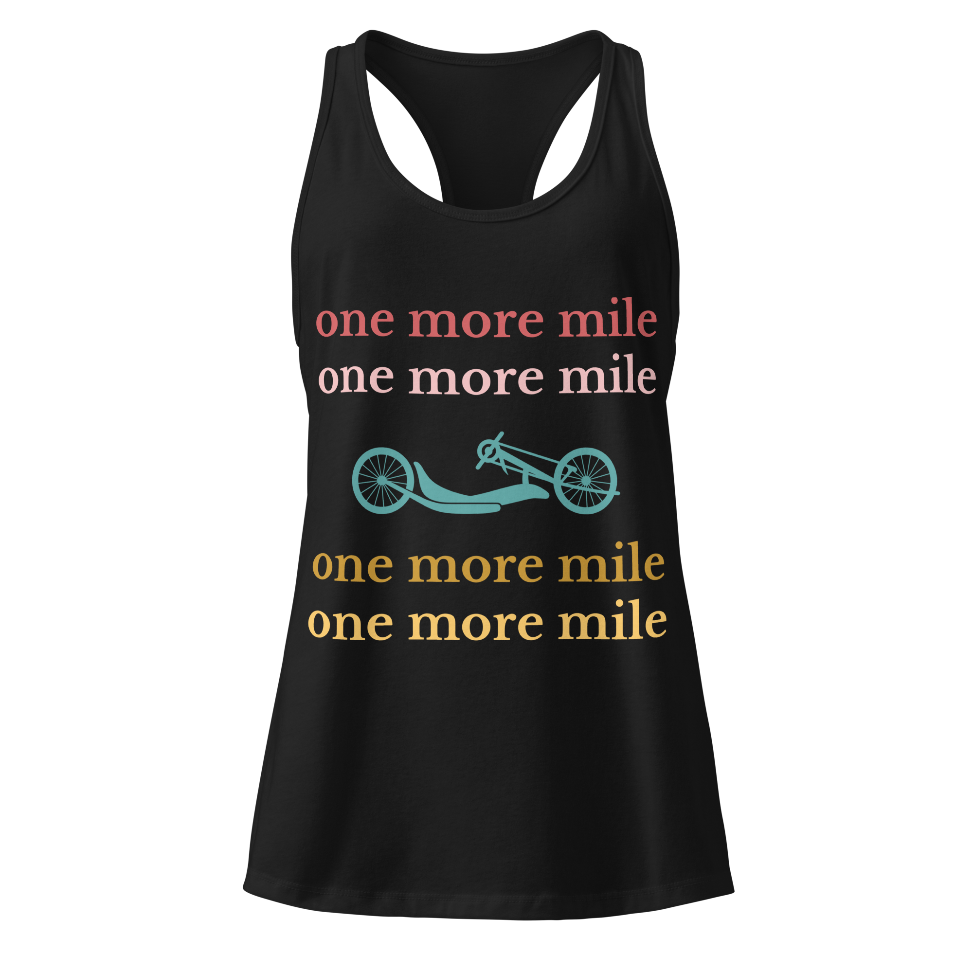 One More Mile Handcycling Women’s Racerback Tank | Motivational Cycling Top Black / 2XL Cyclist Hive