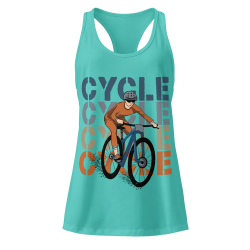 Cycle Retro Block Women’s Racerback Tank Top | Vintage Cycling Graphic - Cyclist Hive