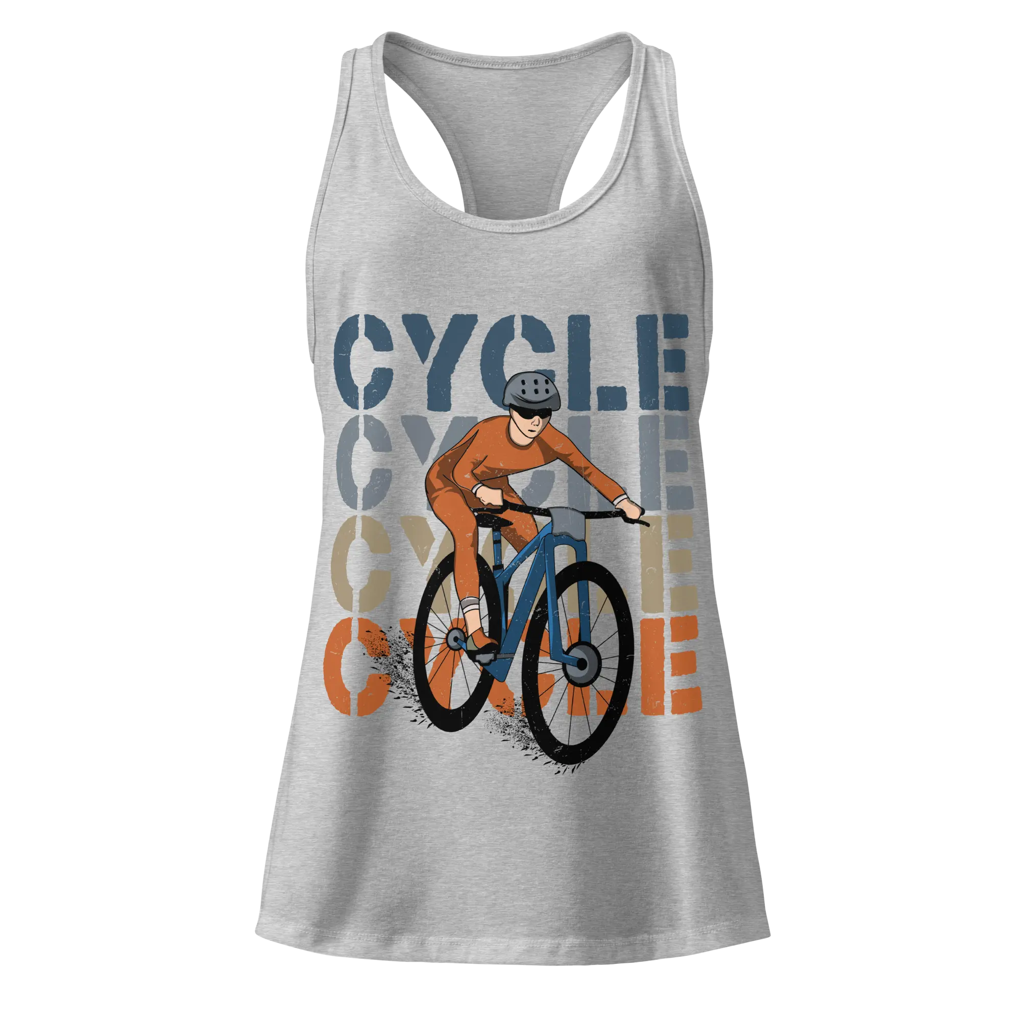 Cycle Retro Block Women’s Racerback Tank Top | Vintage Cycling Graphic - Cyclist Hive
