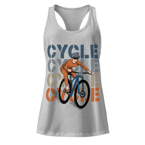 Cycle Retro Block Women’s Racerback Tank Top | Vintage Cycling Graphic - Cyclist Hive