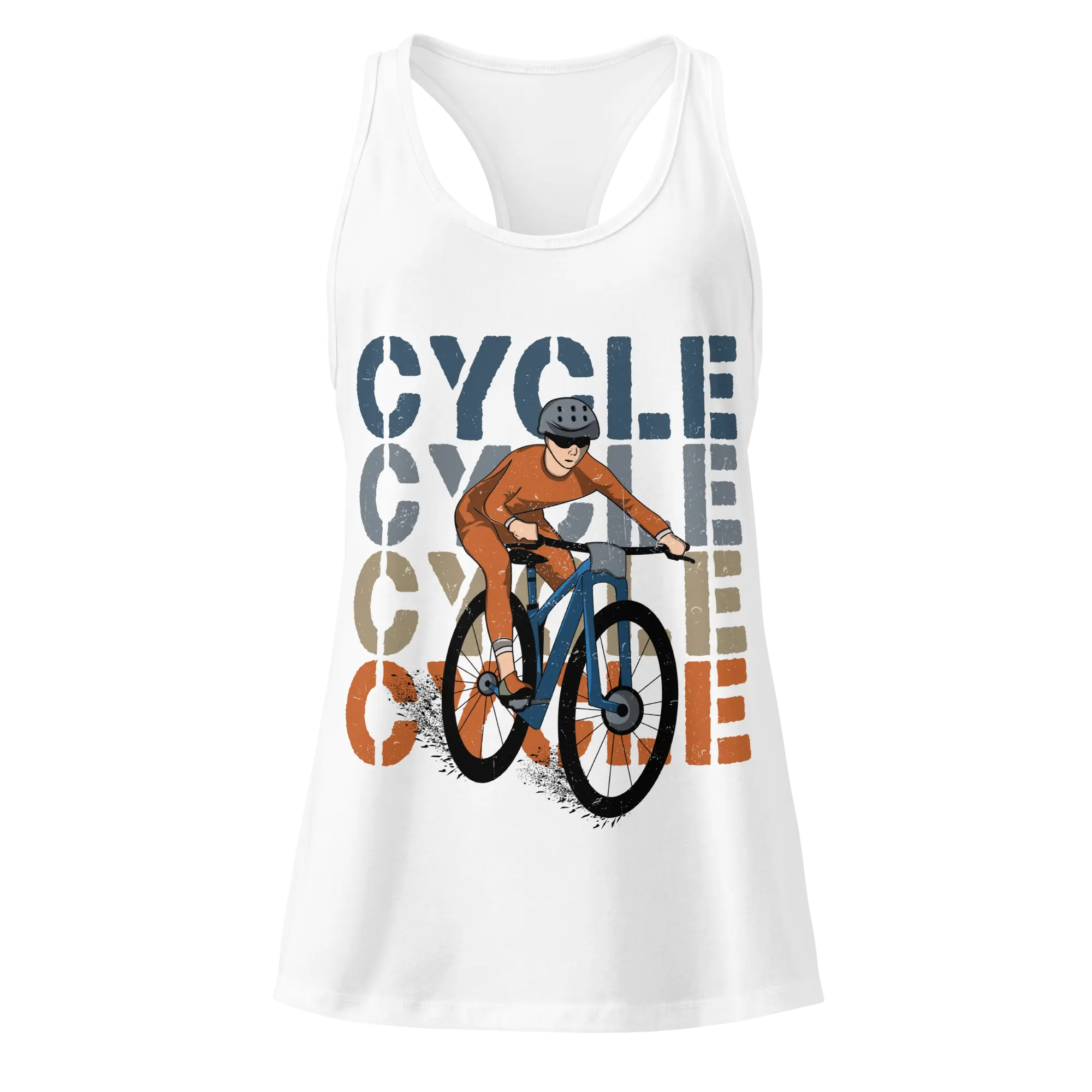 Cycle Retro Block Women’s Racerback Tank Top | Vintage Cycling Graphic - Cyclist Hive