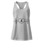 Cycling Heartbeat Women's Racerback Tank Top -  Heather gray / 2XL -  Cyclist Hive