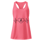 Cycling Heartbeat Women's Racerback Tank Top -  Hot Pink / 2XL -  Cyclist Hive