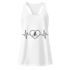 Cycling Heartbeat Women's Racerback Tank Top -  White / 2XL -  Cyclist Hive