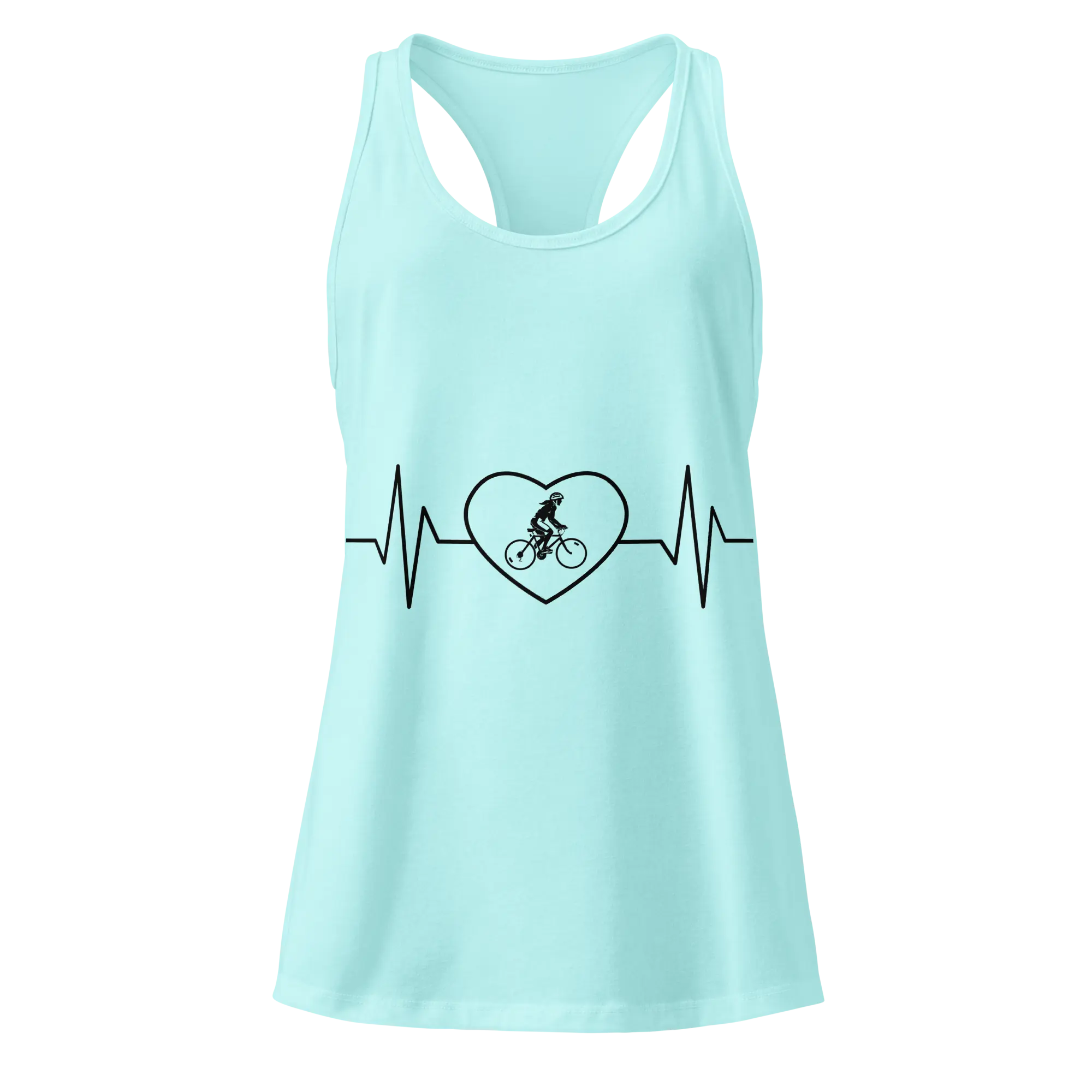 Cycling Heartbeat Women's Racerback Tank Top -  Cancun / 2XL -  Cyclist Hive