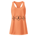 Cycling Heartbeat Women's Racerback Tank Top -  Light Orange / 2XL -  Cyclist Hive