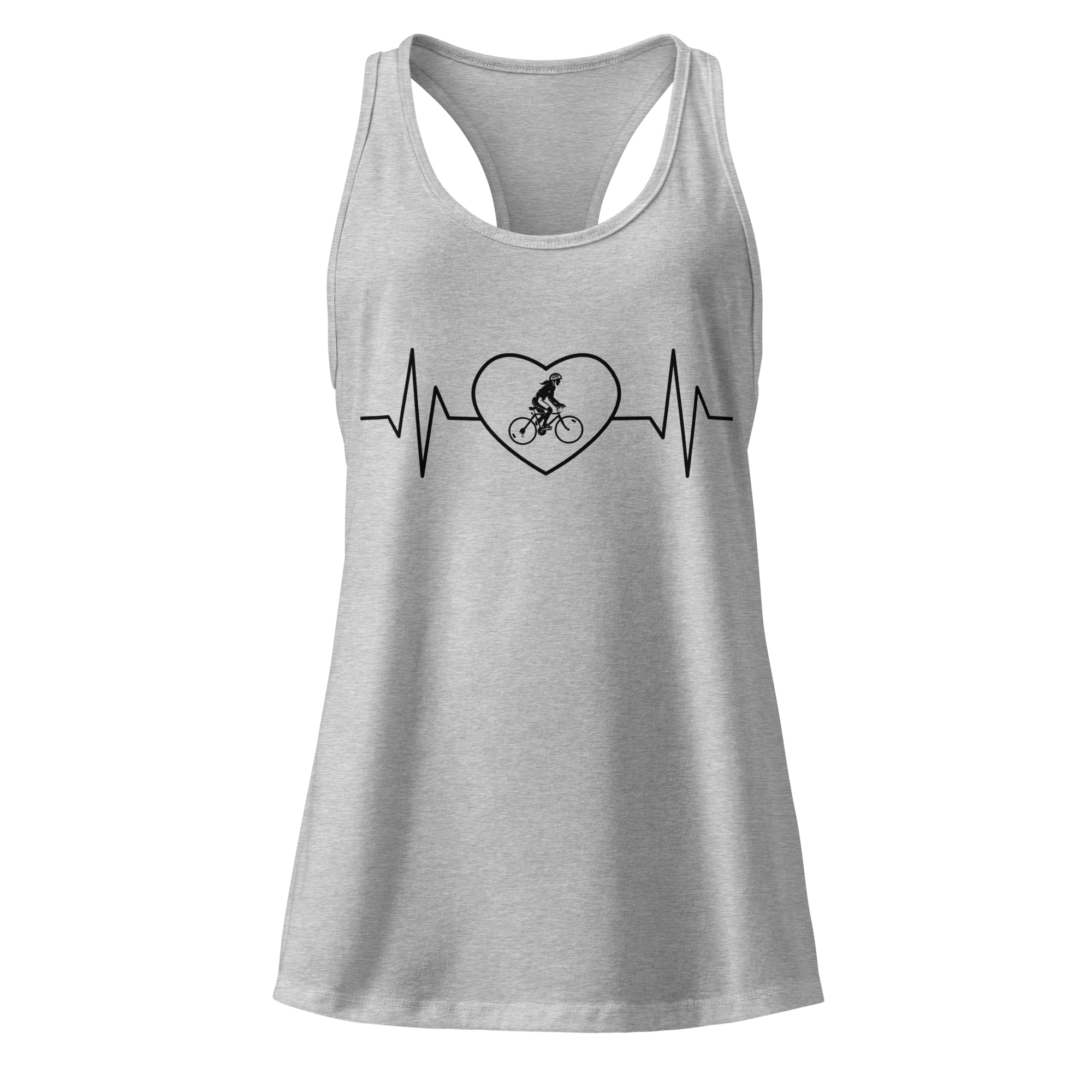 Cycling Heartbeat Women's Racerback Tank Top  Heather gray / 2XL Cyclist Hive