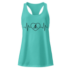 Cycling Heartbeat Women's Racerback Tank Top  Tahiti Blue / 2XL Cyclist Hive