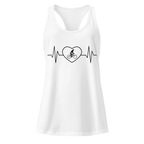 Cycling Heartbeat Women's Racerback Tank Top  White / 2XL Cyclist Hive