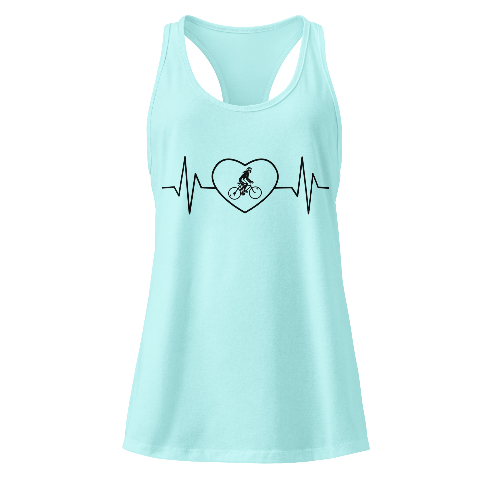 Cycling Heartbeat Women's Racerback Tank Top  Cancun / 2XL Cyclist Hive
