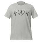 Female Cyclist Heartbeat T-Shirt | Minimalist Bike Lover Tee  Athletic Heather / XS Cyclist Hive