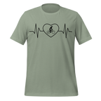 Female Cyclist Heartbeat T-Shirt | Minimalist Bike Lover Tee  Sage / XS Cyclist Hive