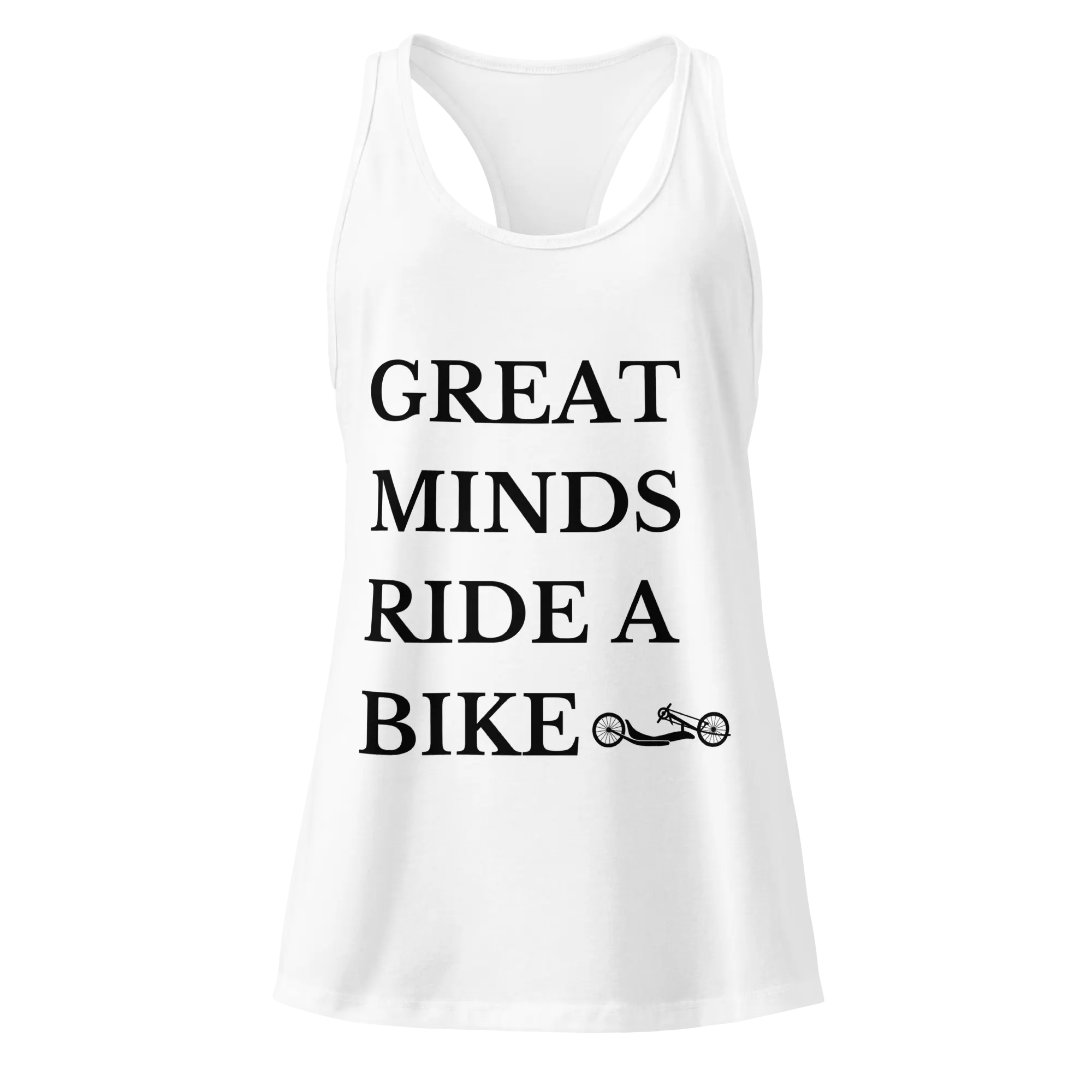 Great Minds Ride a Bike Handcycle Women’s Racerback Tank Top - Cyclist Hive