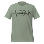 Handcycling Heartbeat T-Shirt | Minimalist Bike Lover Tee - Cyclist Hive