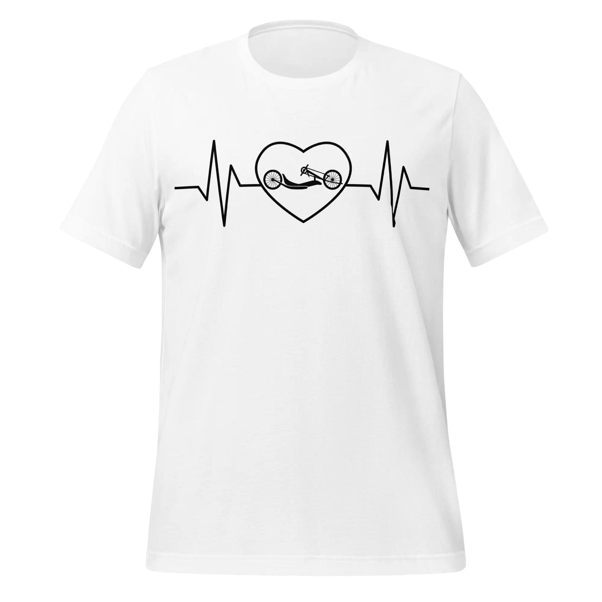 Handcycling Heartbeat T-Shirt | Minimalist Bike Lover Tee - Cyclist Hive