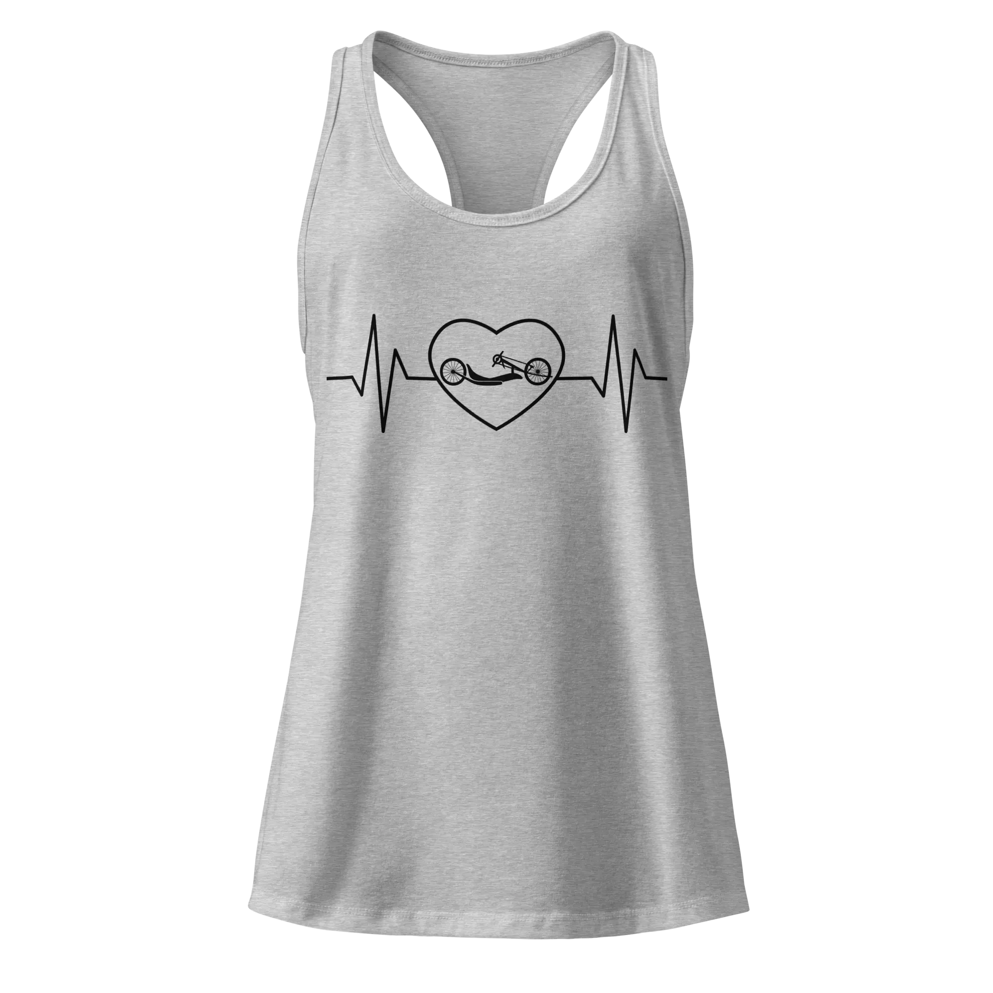 Handcycling Heartbeat Women’s Racerback Tank | Minimalist Cycling Top - Cyclist Hive