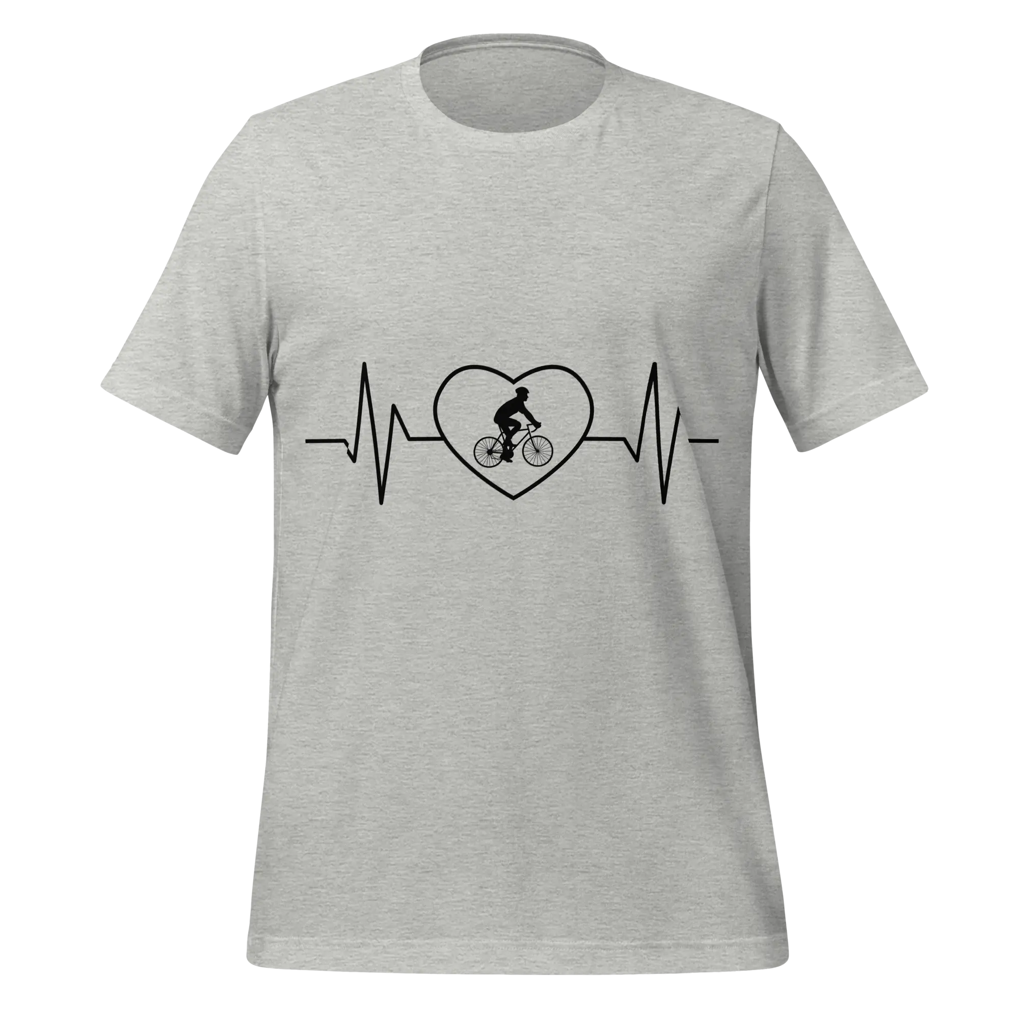 Male Cyclist Heartbeat Men’s T-Shirt | Minimalist Bike Lover Tee -  Athletic Heather / XS Cyclist Hive