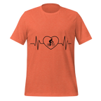 Male Cyclist Heartbeat Men’s T-Shirt | Minimalist Bike Lover Tee -  Heather Orange / 2XL Cyclist Hive