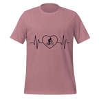 Male Cyclist Heartbeat Men’s T-Shirt | Minimalist Bike Lover Tee -  Heather Orchid / 2XL Cyclist Hive