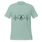 Male Cyclist Heartbeat Men’s T-Shirt | Minimalist Bike Lover Tee -  Heather Prism Dusty Blue / XS Cyclist Hive