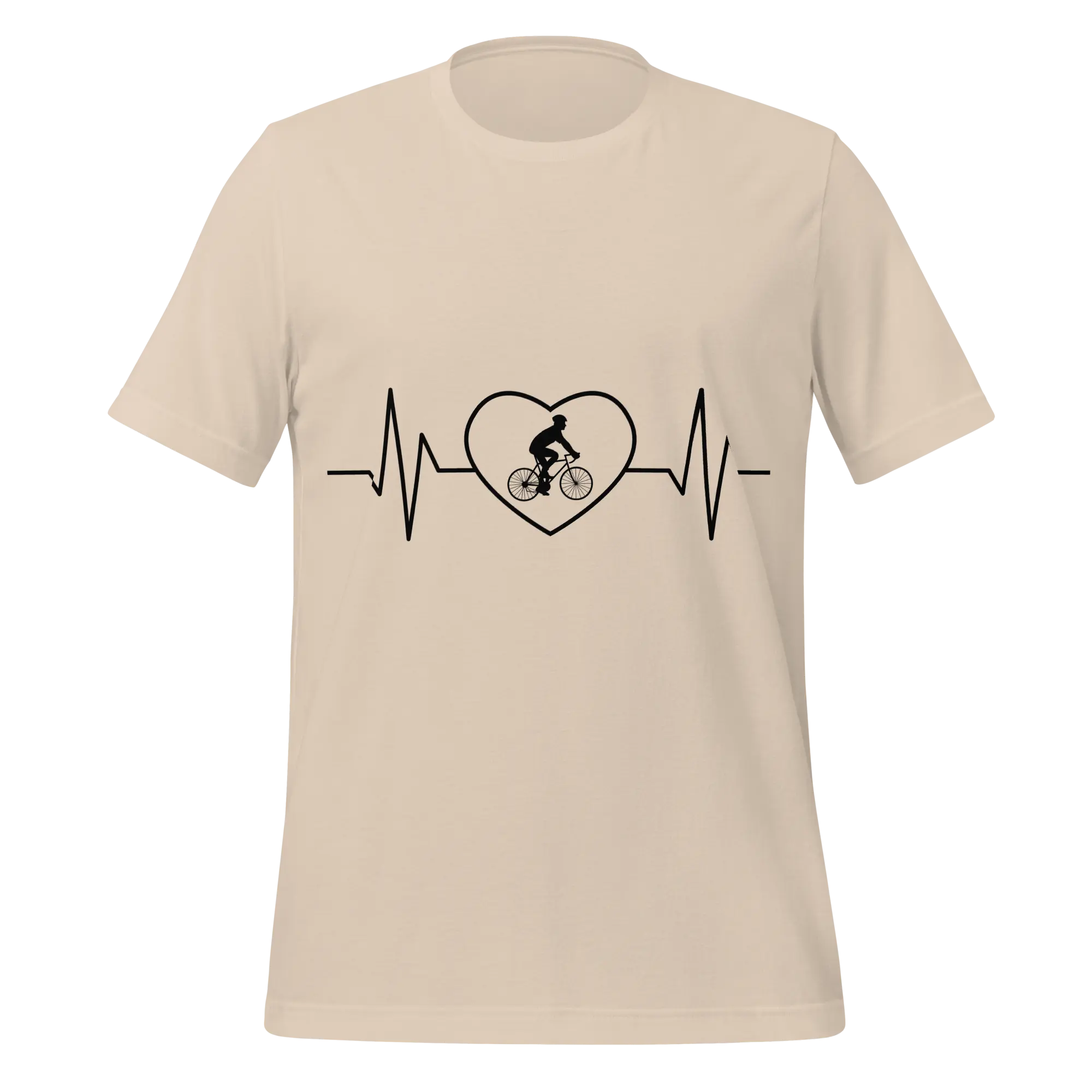 Male Cyclist Heartbeat Men’s T-Shirt | Minimalist Bike Lover Tee -  Soft Cream / XS Cyclist Hive