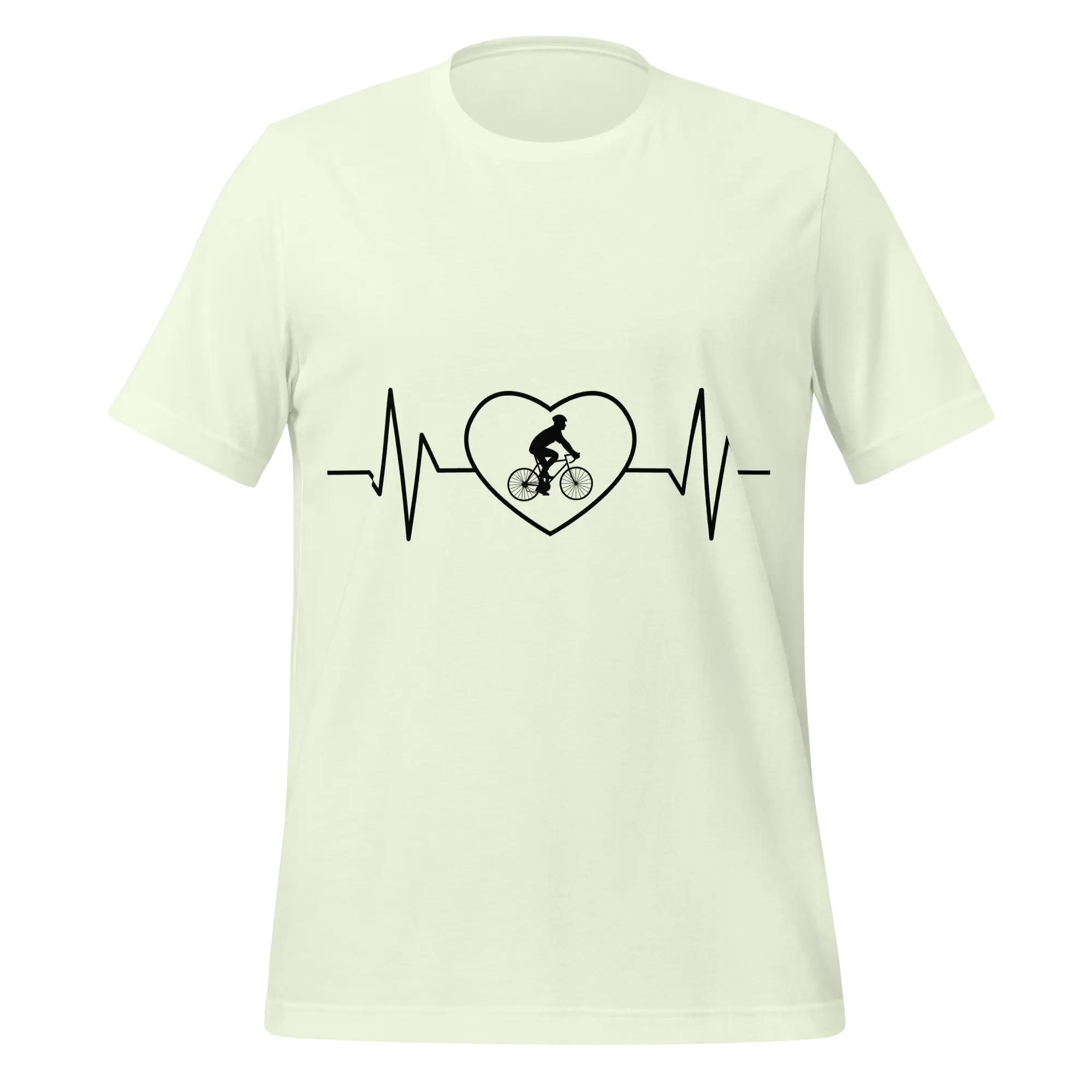 Male Cyclist Heartbeat Men’s T-Shirt | Minimalist Bike Lover Tee -  Citron / XS Cyclist Hive