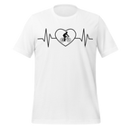 Male Cyclist Heartbeat Men’s T-Shirt | Minimalist Bike Lover Tee  White / XS Cyclist Hive