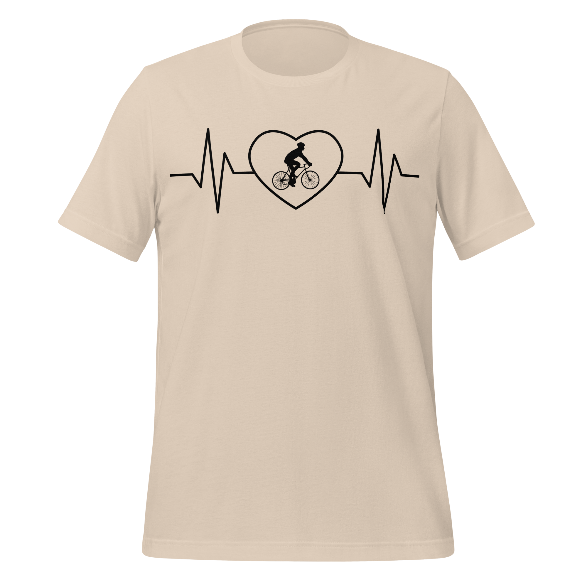 Male Cyclist Heartbeat Men’s T-Shirt | Minimalist Bike Lover Tee  Soft Cream / XS Cyclist Hive