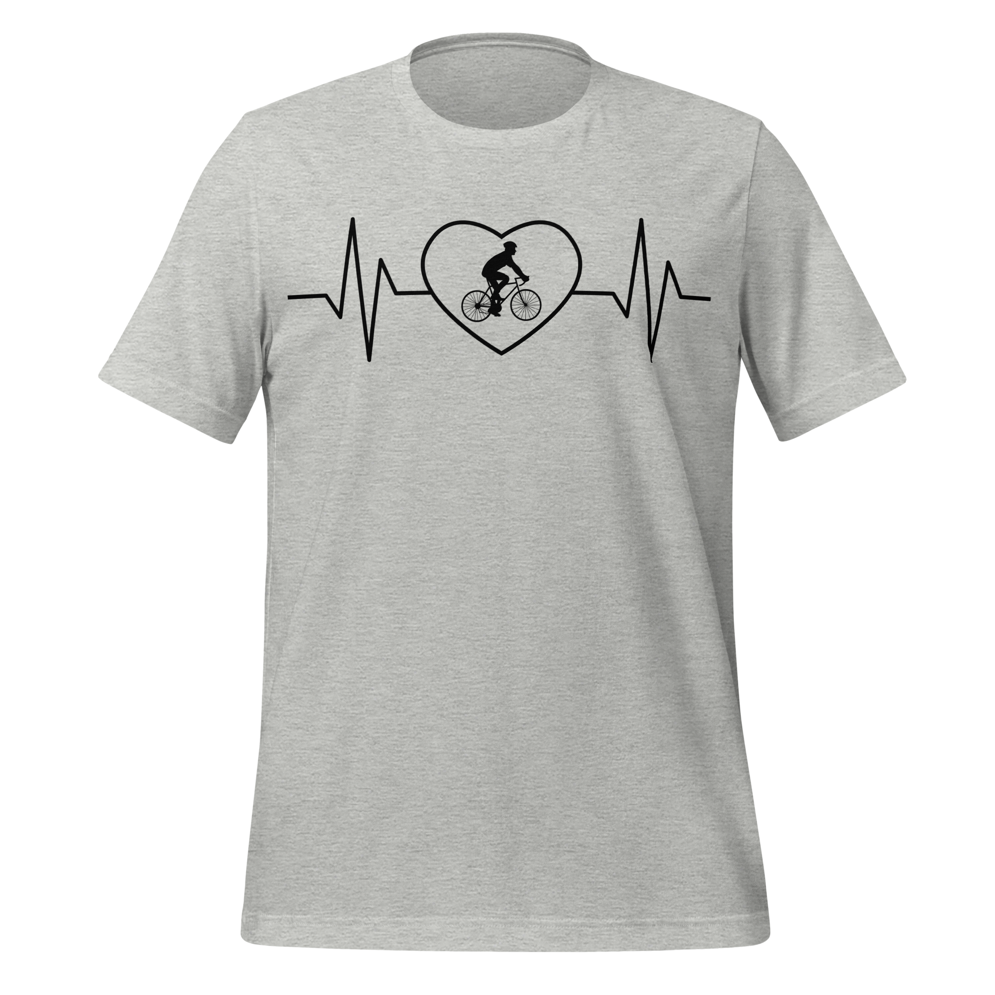 Male Cyclist Heartbeat Men’s T-Shirt | Minimalist Bike Lover Tee  Athletic Heather / XS Cyclist Hive