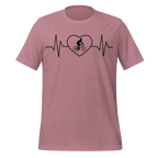 Male Cyclist Heartbeat Men’s T-Shirt | Minimalist Bike Lover Tee  Heather Orchid / 2XL Cyclist Hive