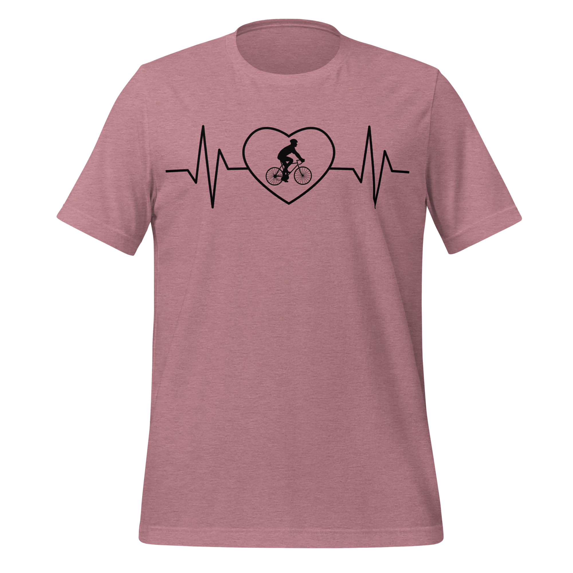 Male Cyclist Heartbeat Men’s T-Shirt | Minimalist Bike Lover Tee  Heather Orchid / 2XL Cyclist Hive