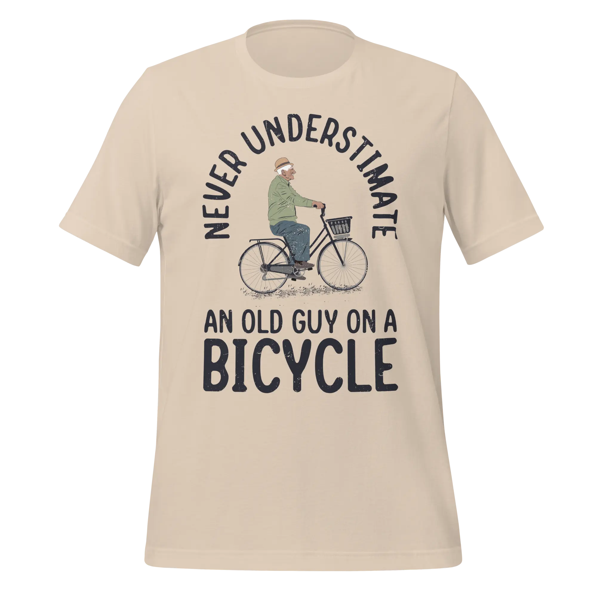 Never Underestimate an Old Guy on a Bicycle | Funny Cycling T-Shirt - Cyclist Hive