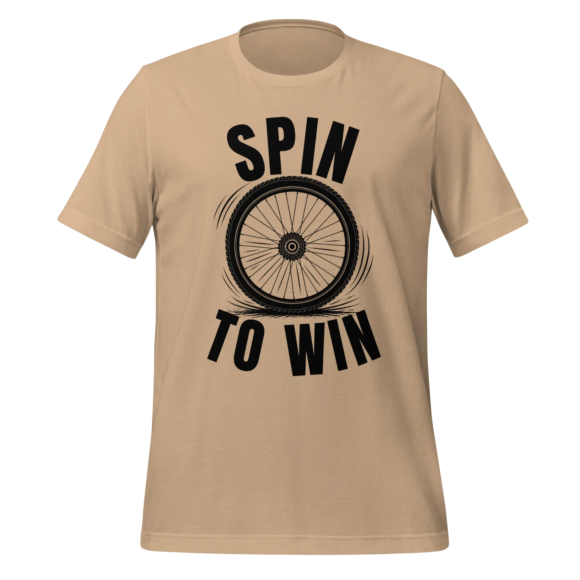 Spin to Win Cycling T-Shirt | Black Text Funny Cycling Tee for Riders - Cyclist Hive