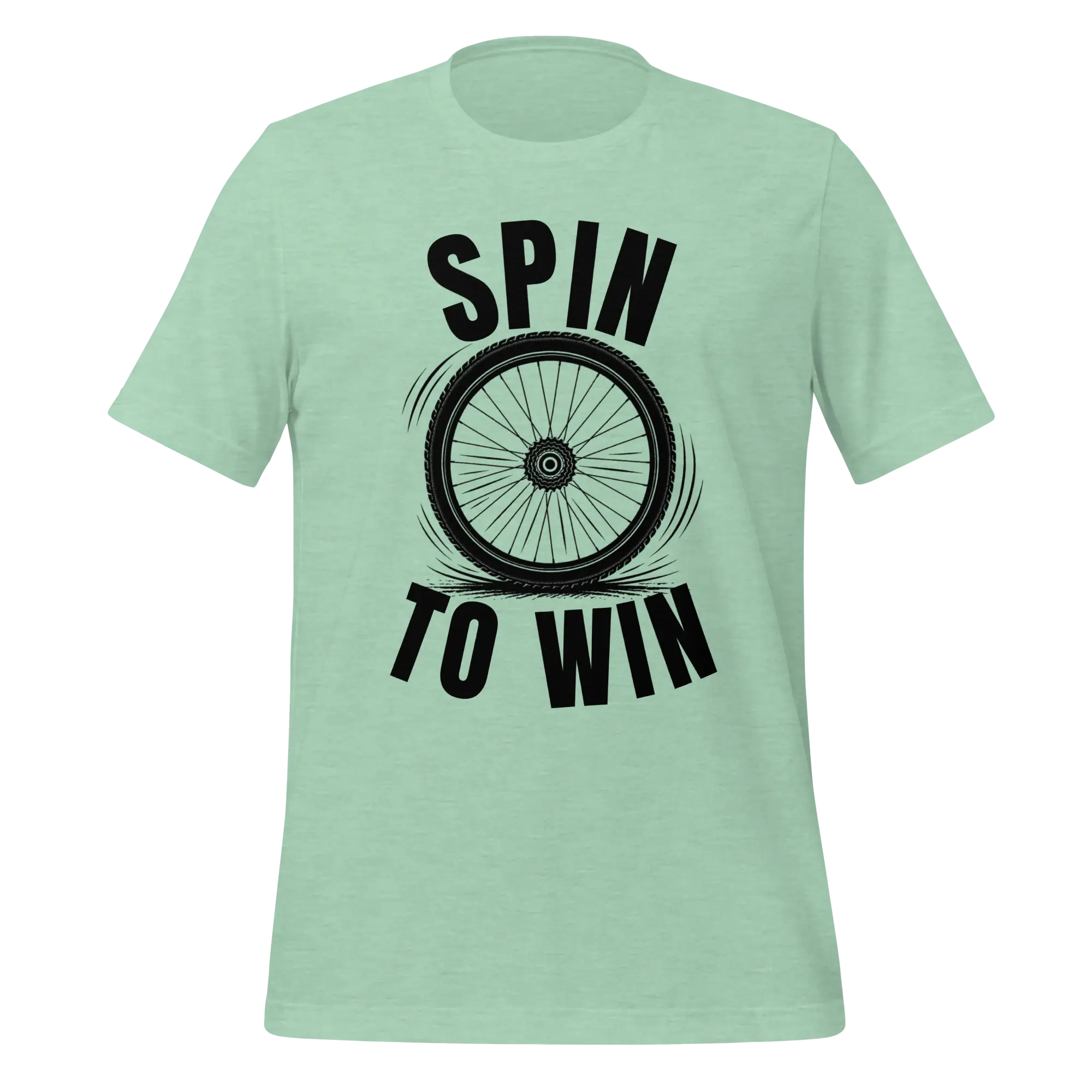 Spin to Win Cycling T-Shirt | Black Text Funny Cycling Tee for Riders - Cyclist Hive