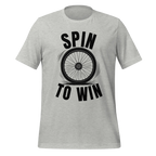 Spin to Win Cycling T-Shirt | Black Text Funny Cycling Tee for Riders - Cyclist Hive