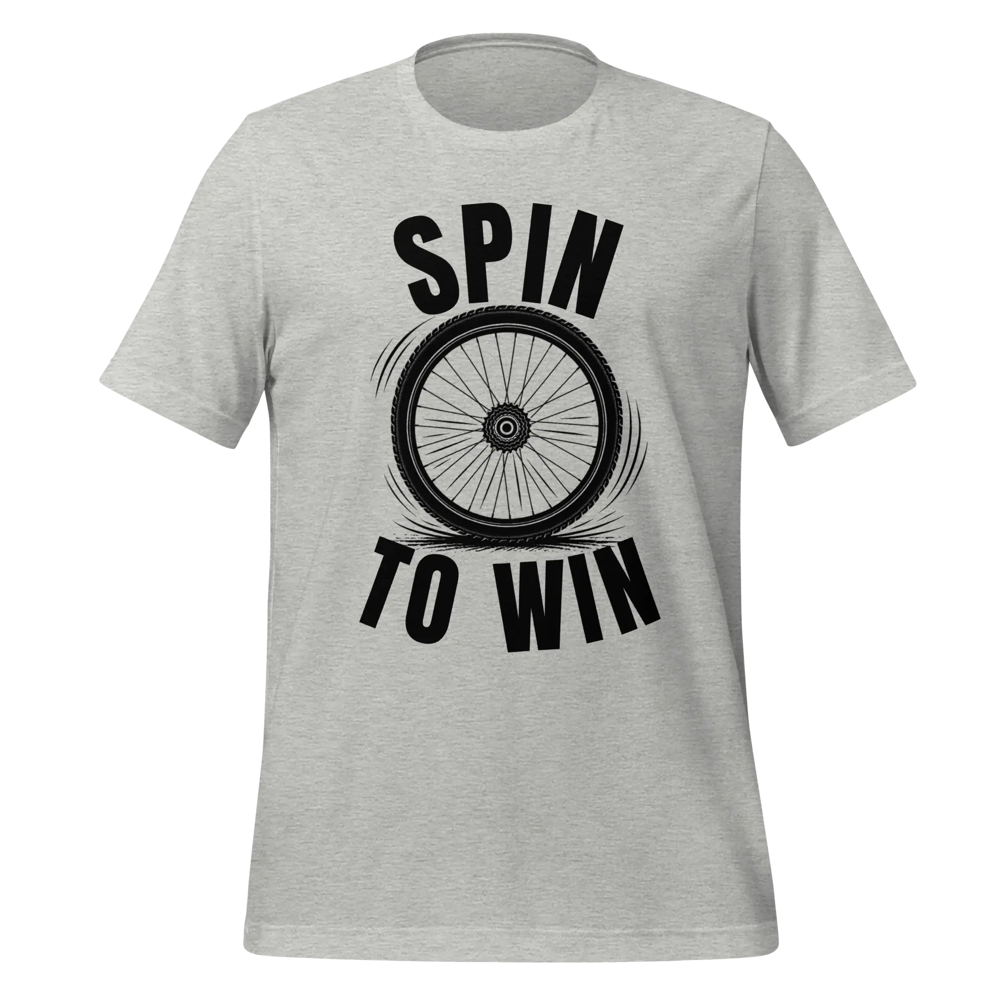 Spin to Win Cycling T-Shirt | Black Text Funny Cycling Tee for Riders - Cyclist Hive