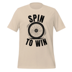 Spin to Win Cycling T-Shirt | Black Text Funny Cycling Tee for Riders - Cyclist Hive