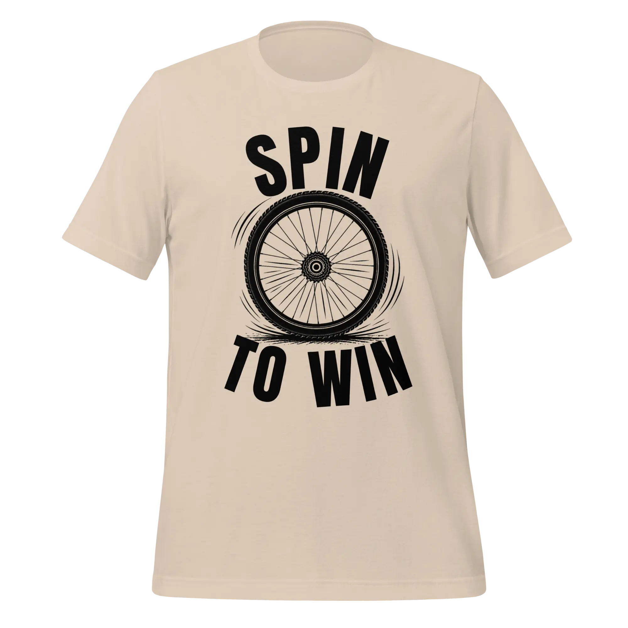 Spin to Win Cycling T-Shirt | Black Text Funny Cycling Tee for Riders - Cyclist Hive