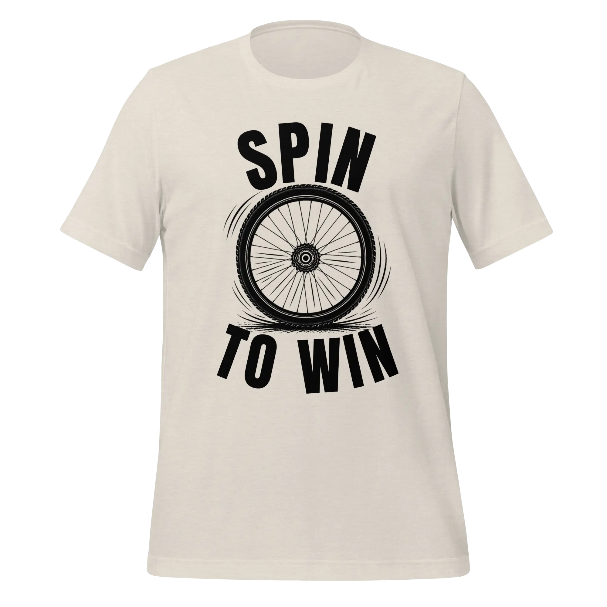 Spin to Win Cycling T-Shirt | Black Text Funny Cycling Tee for Riders - Cyclist Hive