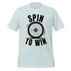 Spin to Win Cycling T-Shirt | Black Text Funny Cycling Tee for Riders - Cyclist Hive