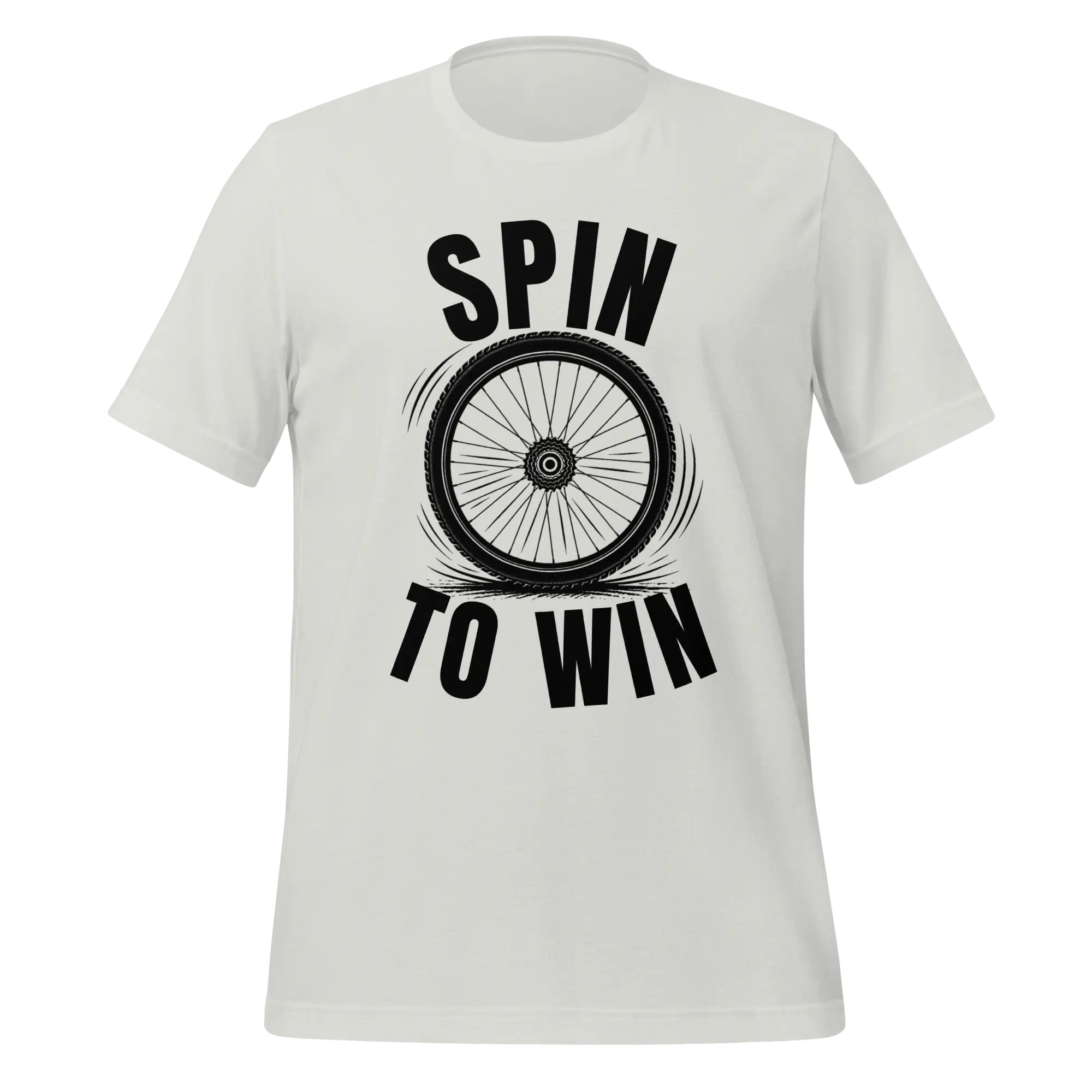 Spin to Win Cycling T-Shirt | Black Text Funny Cycling Tee for Riders - Cyclist Hive