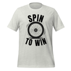 Spin to Win Cycling T-Shirt | Black Text Funny Cycling Tee for Riders - Cyclist Hive
