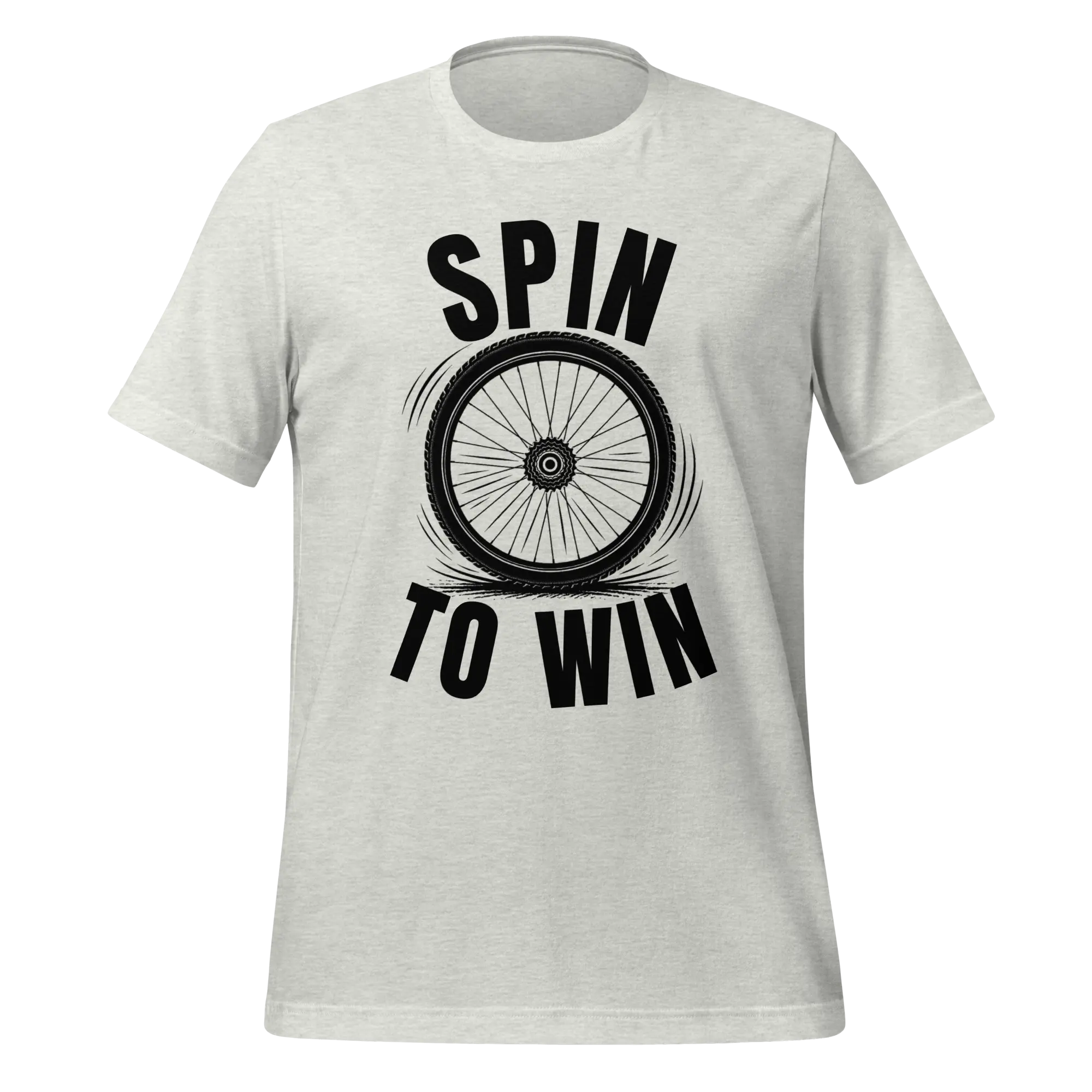 Spin to Win Cycling T-Shirt | Black Text Funny Cycling Tee for Riders - Cyclist Hive