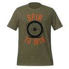 Spin to Win Cycling T-Shirt | Orange Retro Lettering Bike Tee - Cyclist Hive
