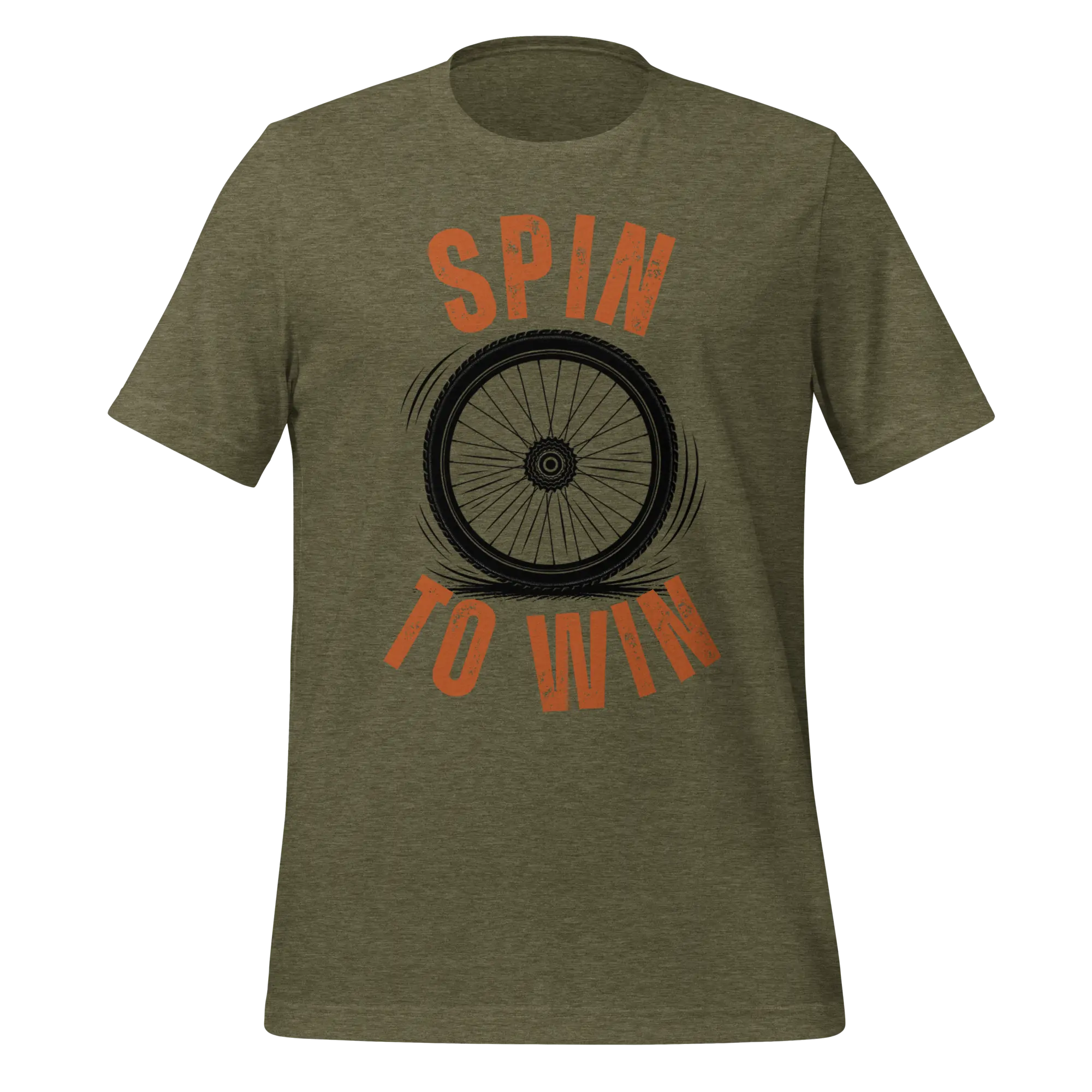 Spin to Win Cycling T-Shirt | Orange Retro Lettering Bike Tee - Cyclist Hive