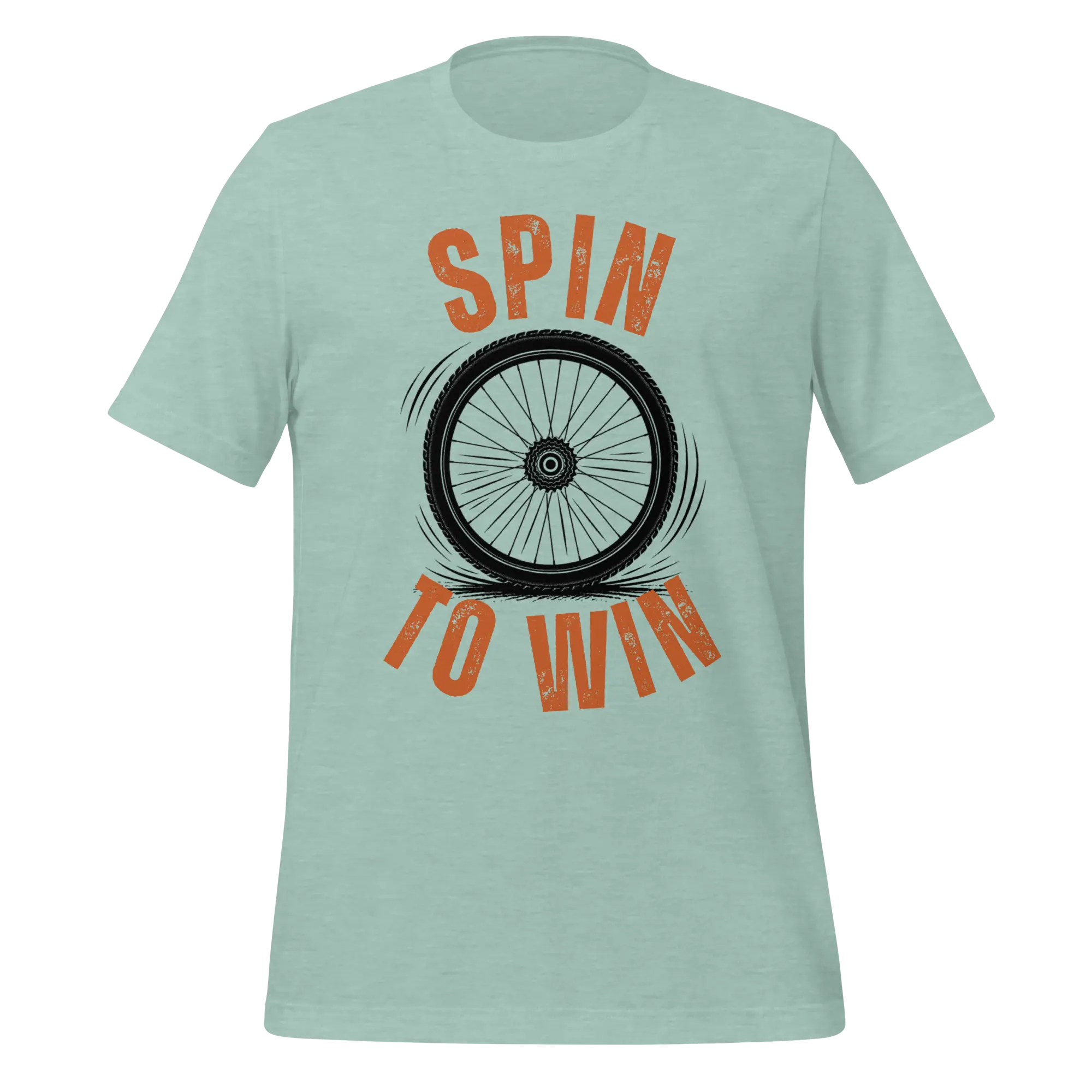Spin to Win Cycling T-Shirt | Orange Retro Lettering Bike Tee - Cyclist Hive