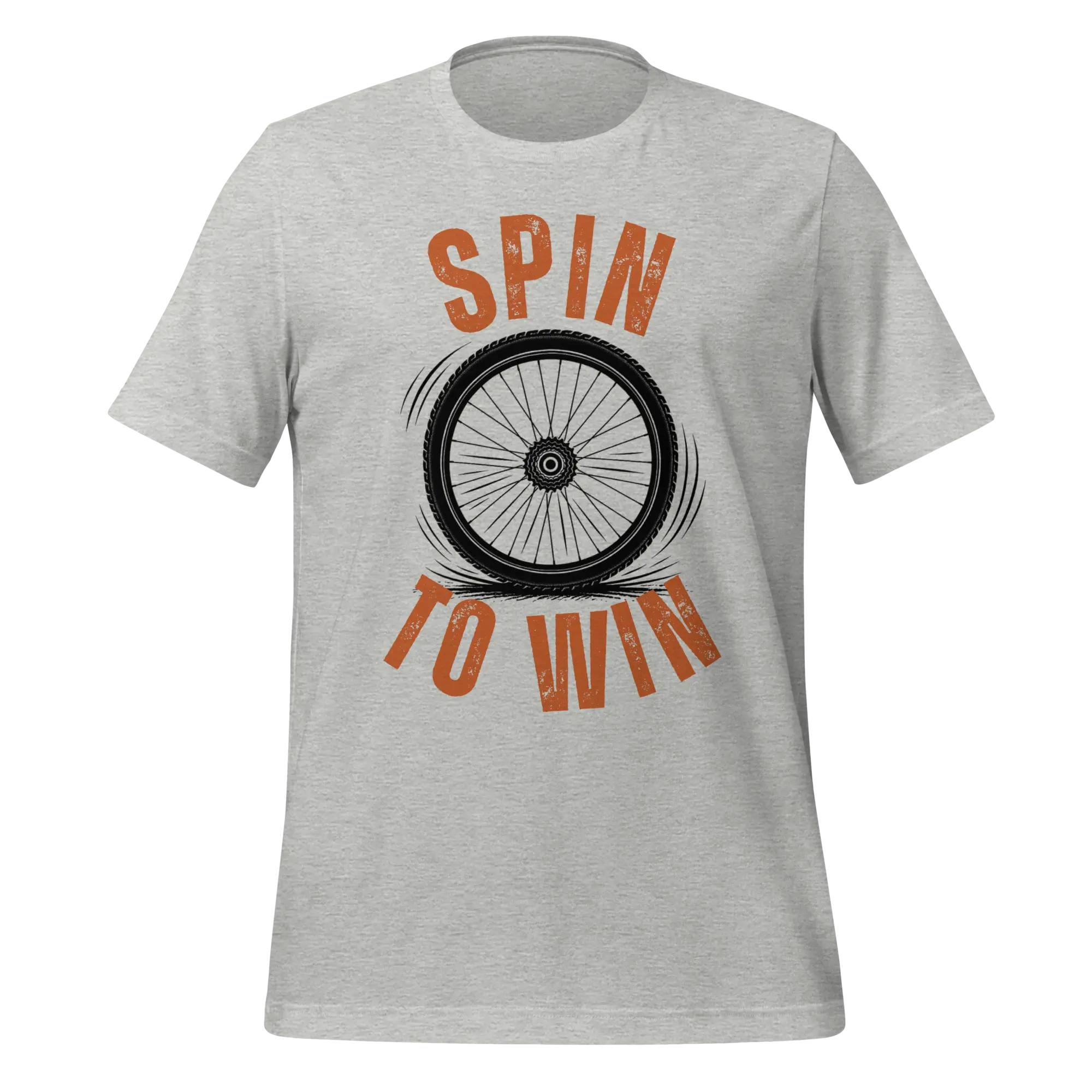 Spin to Win Cycling T-Shirt | Orange Retro Lettering Bike Tee - Cyclist Hive