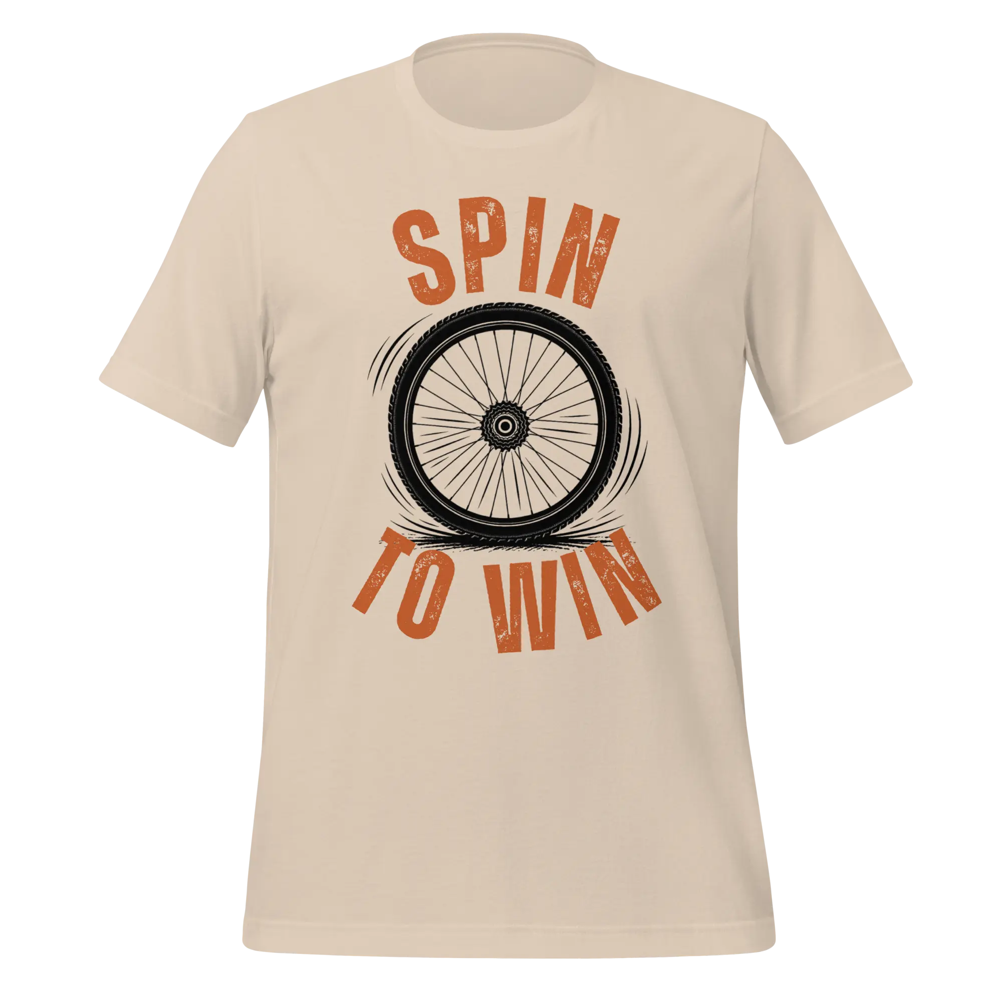 Spin to Win Cycling T-Shirt | Orange Retro Lettering Bike Tee - Cyclist Hive