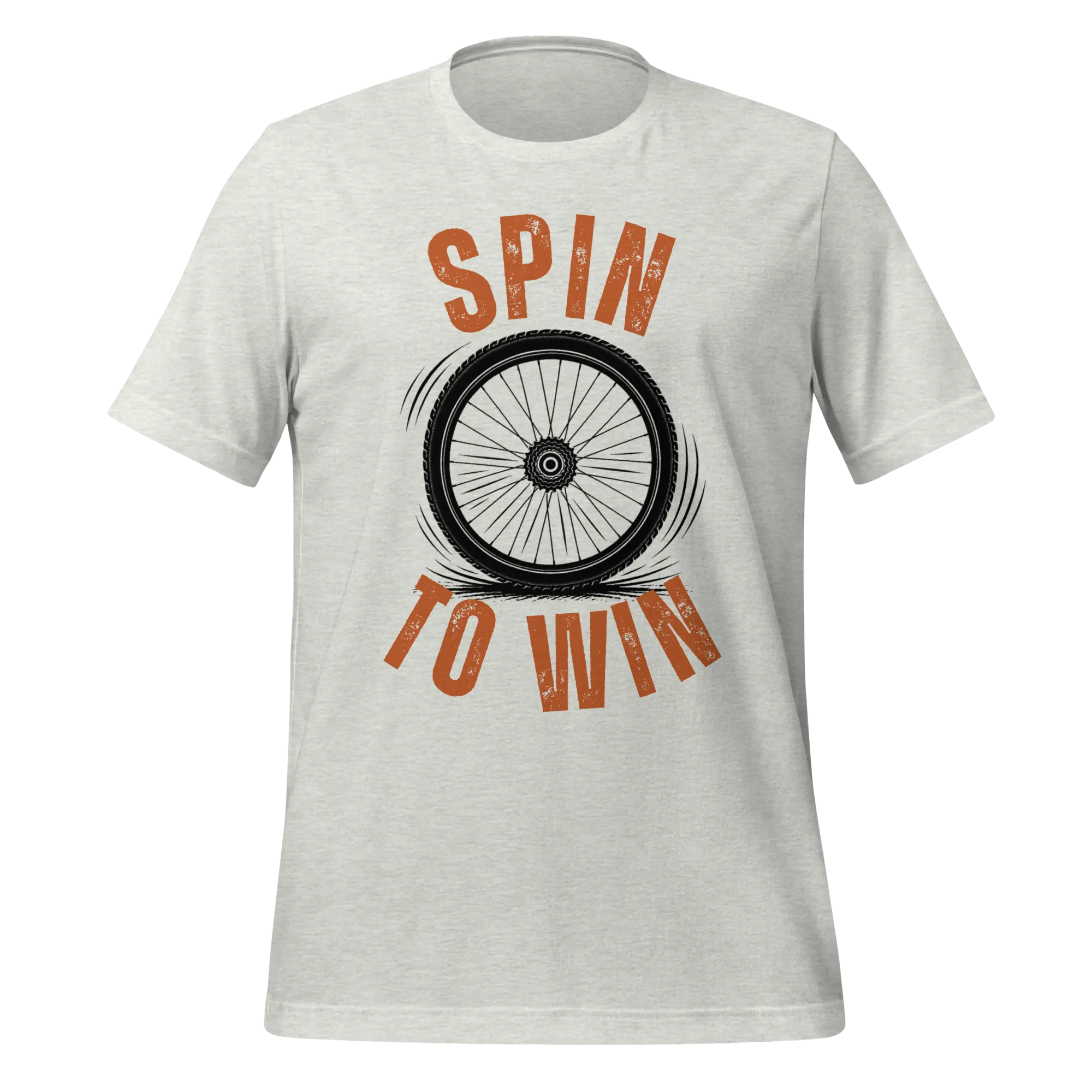 Spin to Win Cycling T-Shirt | Orange Retro Lettering Bike Tee - Cyclist Hive